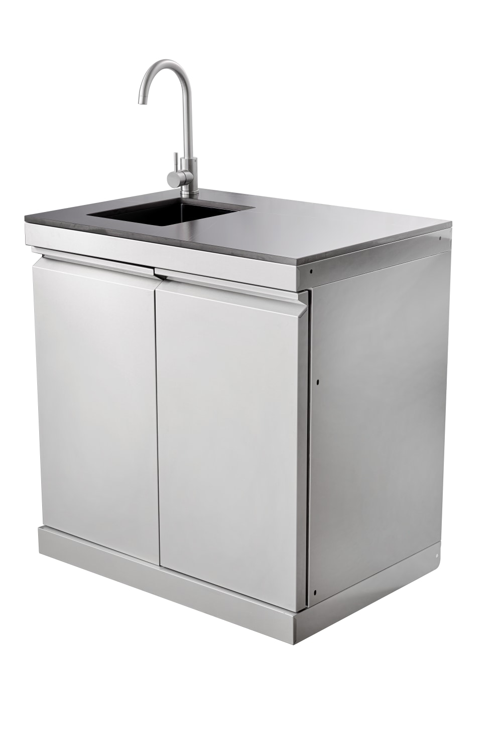 outdoor Sink,Double-door 830 Sink, With A Black Lacquer Countertop And A Stainless Steel Base Body_voghion.com